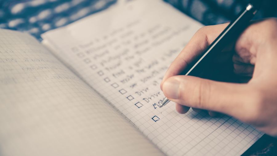Noteren van een checklist Noteren van een checklist